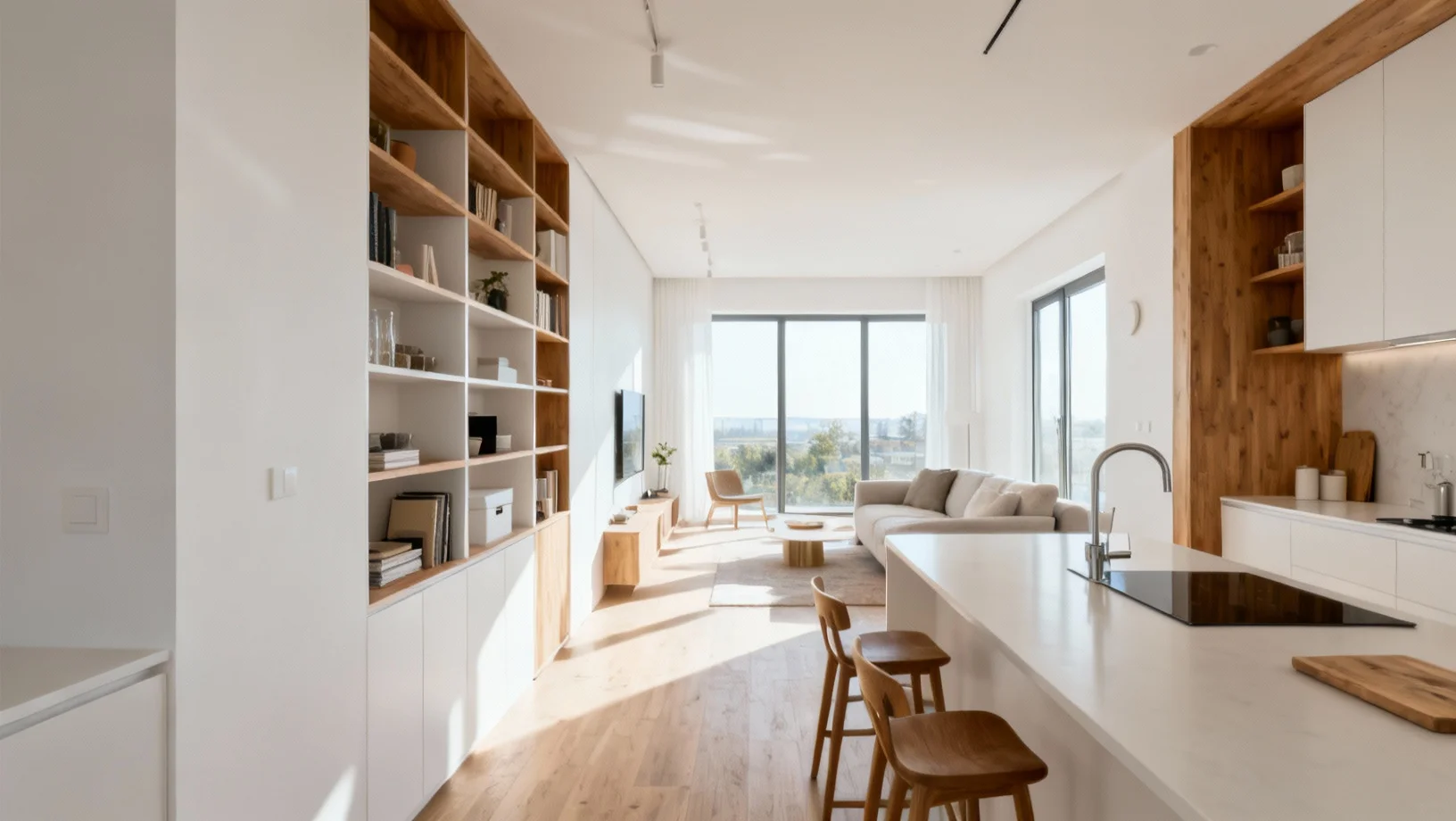 Appartement lumineux avec rangements intégrés et mobilier fonctionnel